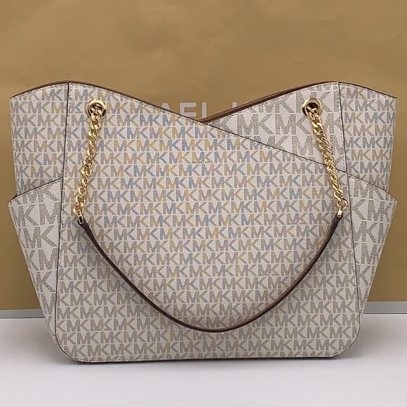 Michael Kors Cream and Brown Shoulder Bag - Picture 8 of 16